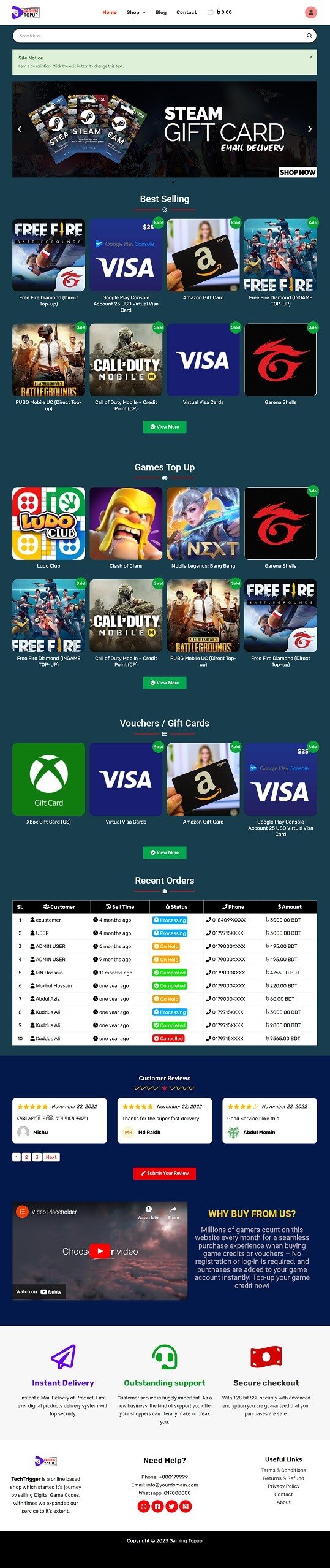 Digital Product Selling Website Code
